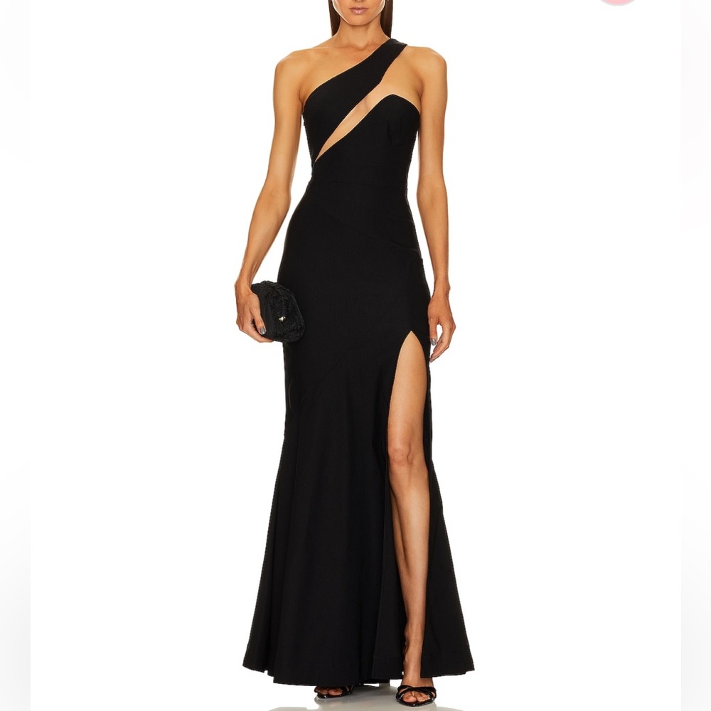 Michael Costello x Revolve black Persephone gown